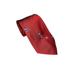 Vintage Balancine Disney Mickey Mouse Golf Necktie Red The Tie Works USA Made
